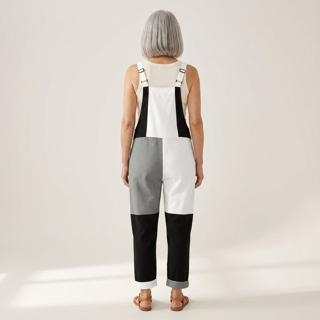 Theresia - Bequeme bedruckte Latzhose - Detailansicht