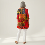 Skylar | Lange Bluse mit Muster - Rückansicht
