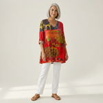 Skylar | Lange Bluse mit Muster - Vorderansicht