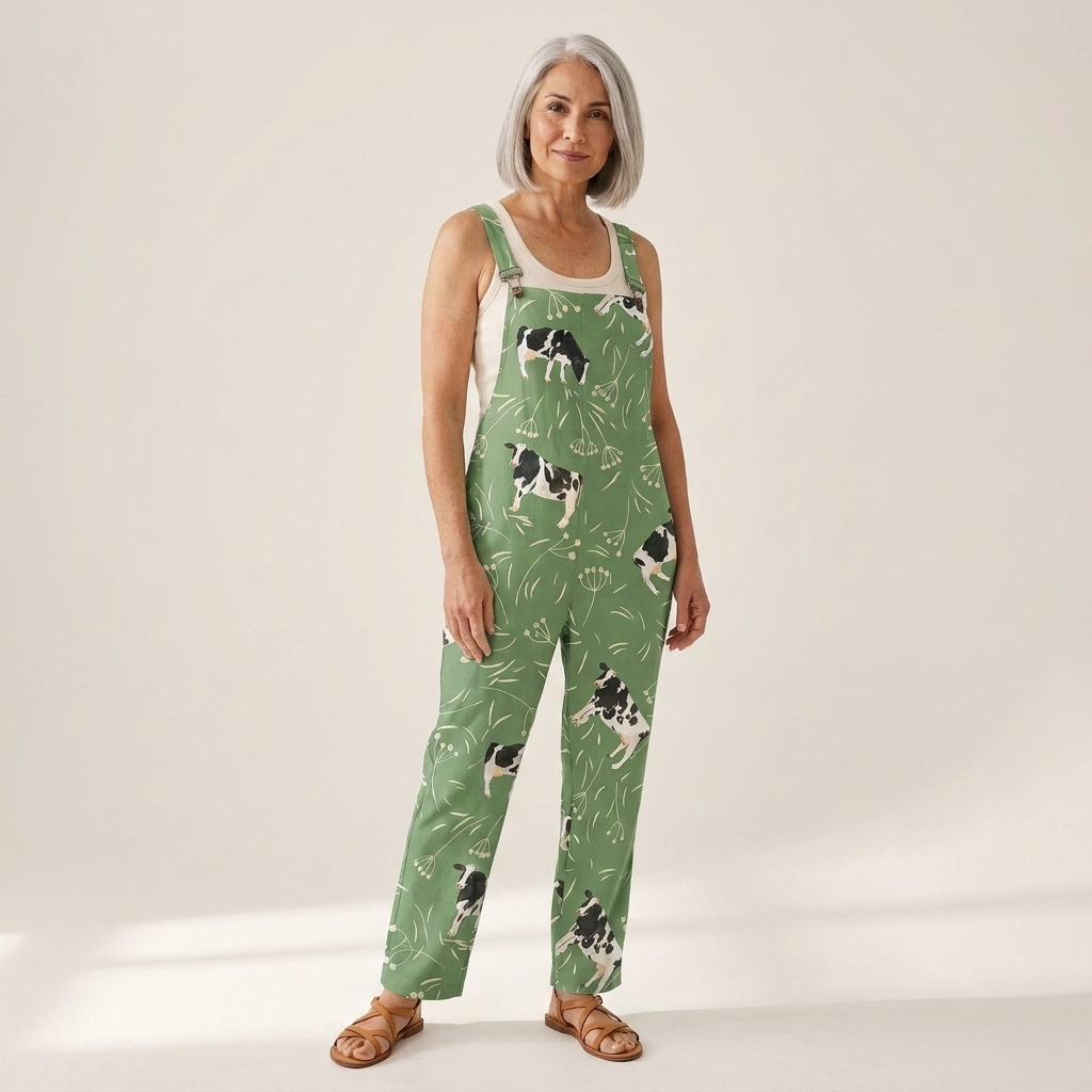 Renate - Bequeme bedruckte Latzhose - Gesamtansicht