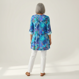 Riley | Lange Bluse mit Muster - Rückansicht