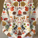 Mathilde Pullover mit Herbstwald-Motiv, Vorderansicht