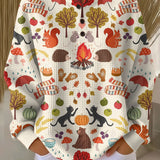 Mathilde Pullover mit Herbstwald-Motiv, Vorderansicht