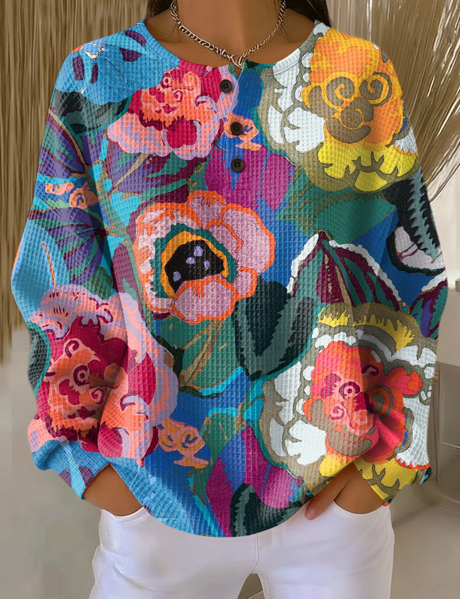 Johanna Pullover mit großen Blüten, Vorderansicht