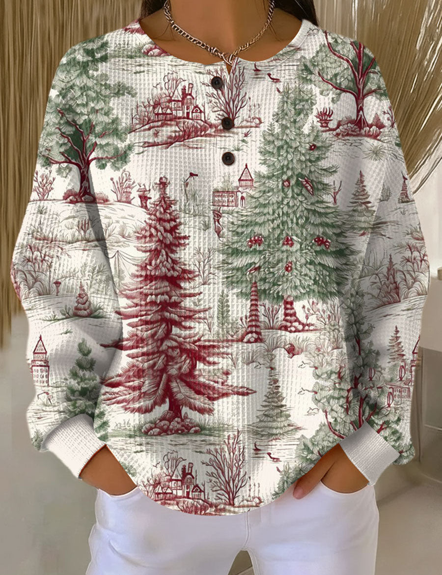 Birte Pullover mit Winterlandschaft, Vorderansicht