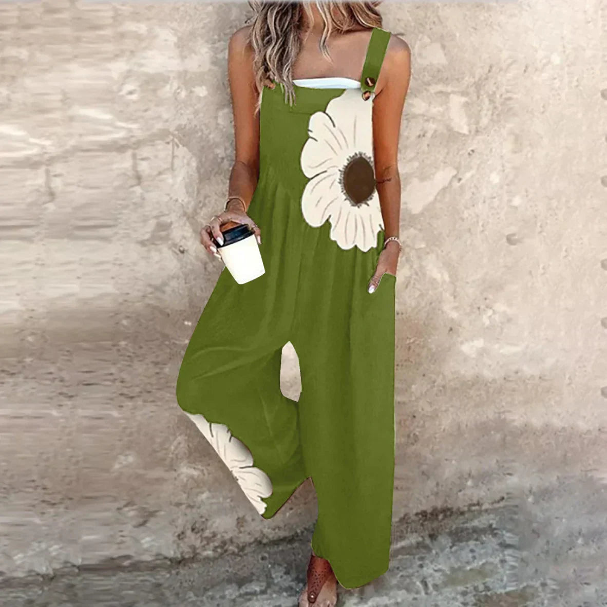 Anneliese - Bequeme bedruckte Latzhose