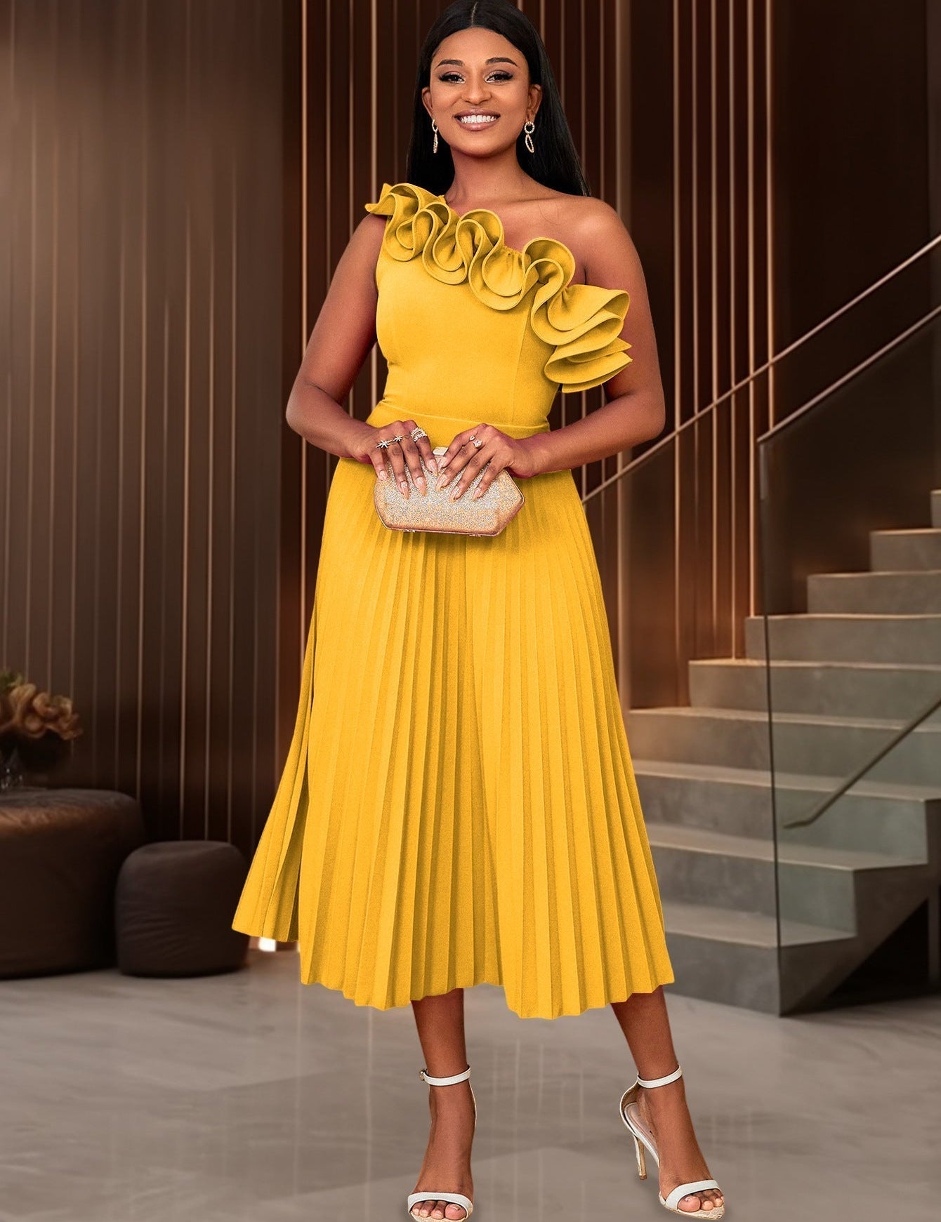 Adi™ - Couture Asymmetrisches Ein-Schulter-Abendkleid