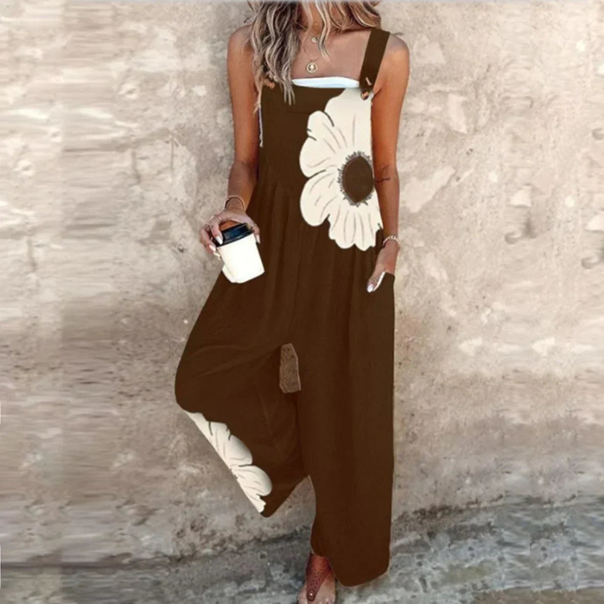 Anneliese - Bequeme bedruckte Latzhose