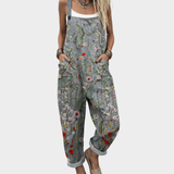 Waltraud - Bequeme bedruckte Latzhose