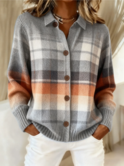 Marlene | Warme Ombré-Karostrickjacke