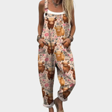 Erika - Bequeme bedruckte Latzhose