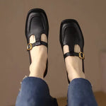 Emilia T-Steg-Schuhe im Vintage-Stil, Seitenansicht