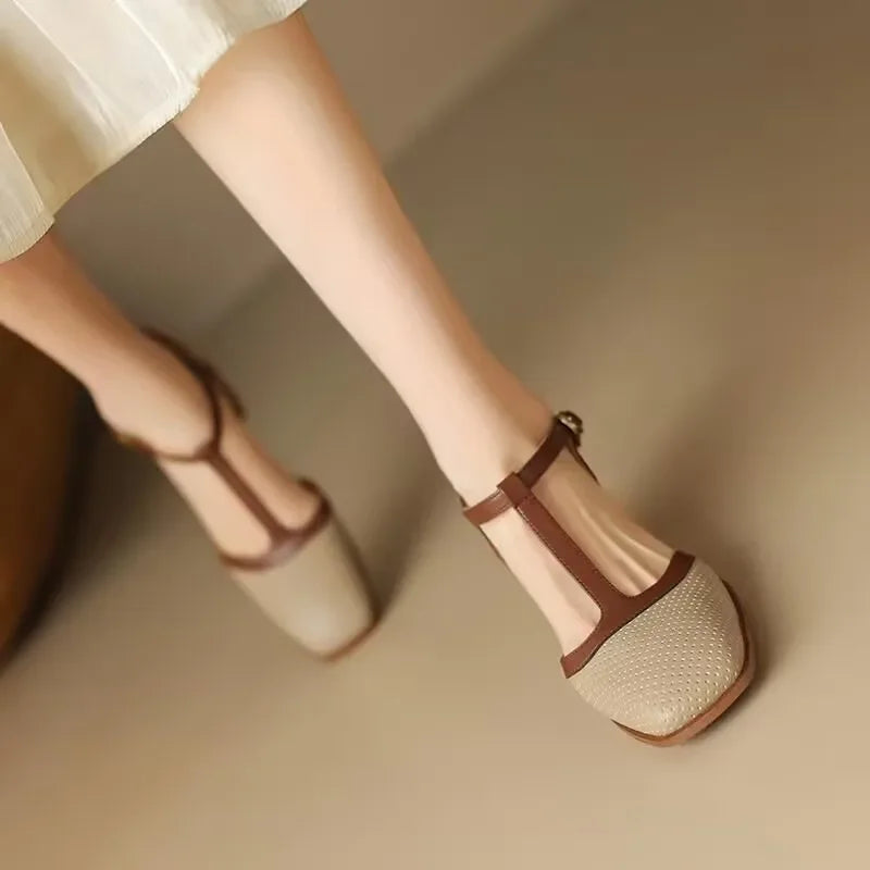 Helene Elegante Damen-Schuhe mit mittelhohem Absatz, Seitenansicht