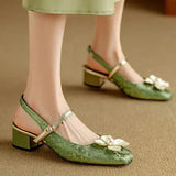 Mathilde Elegante Damenschuhe mit floralem Detail, Nahaufnahme