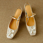 Mathilde Elegante Damenschuhe mit floralem Detail, Seitenansicht