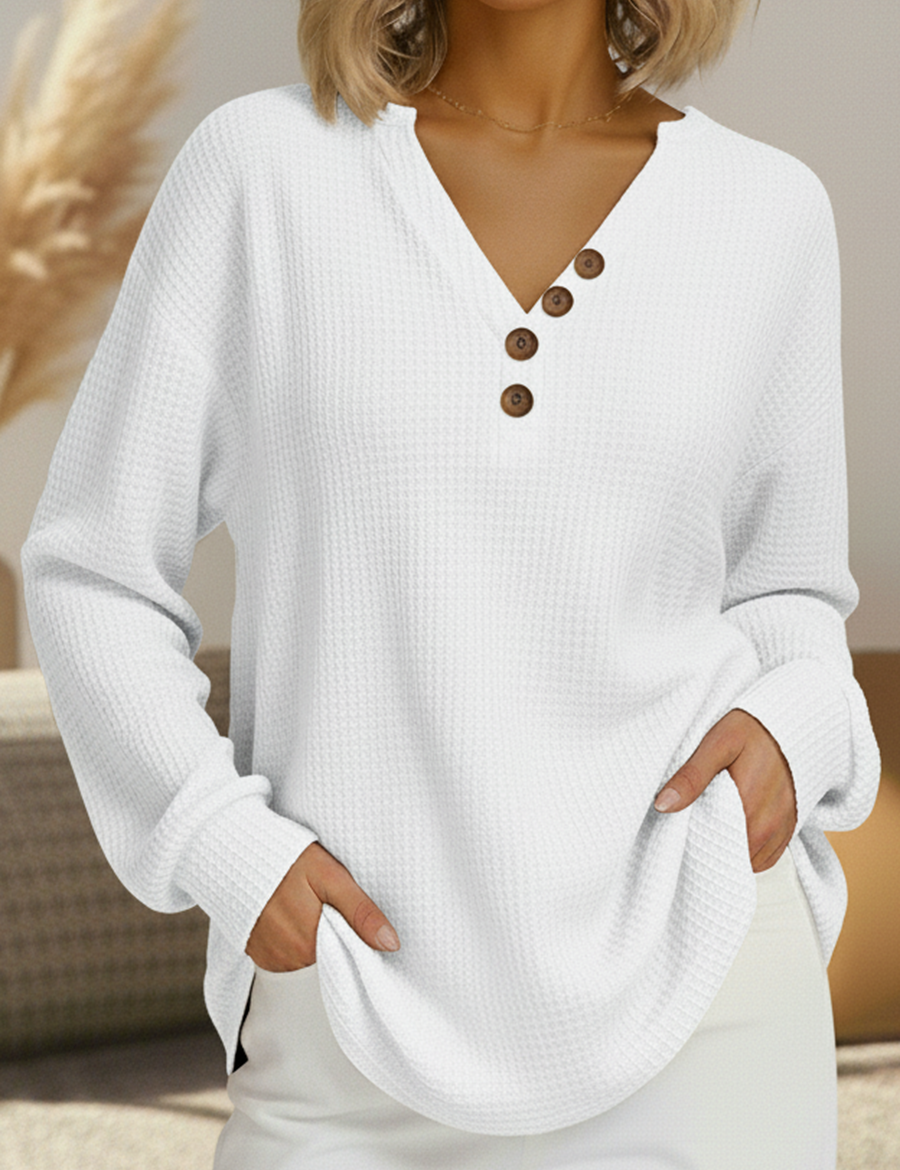 Wilma Schlichter Pullover mit V-Ausschnitt, Vorderansicht