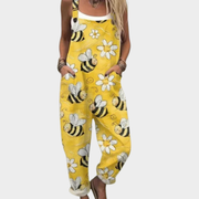 Ilse - Bequeme bedruckte Latzhose