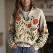 Andrea | Strickjacke mit Wildblumenmuster