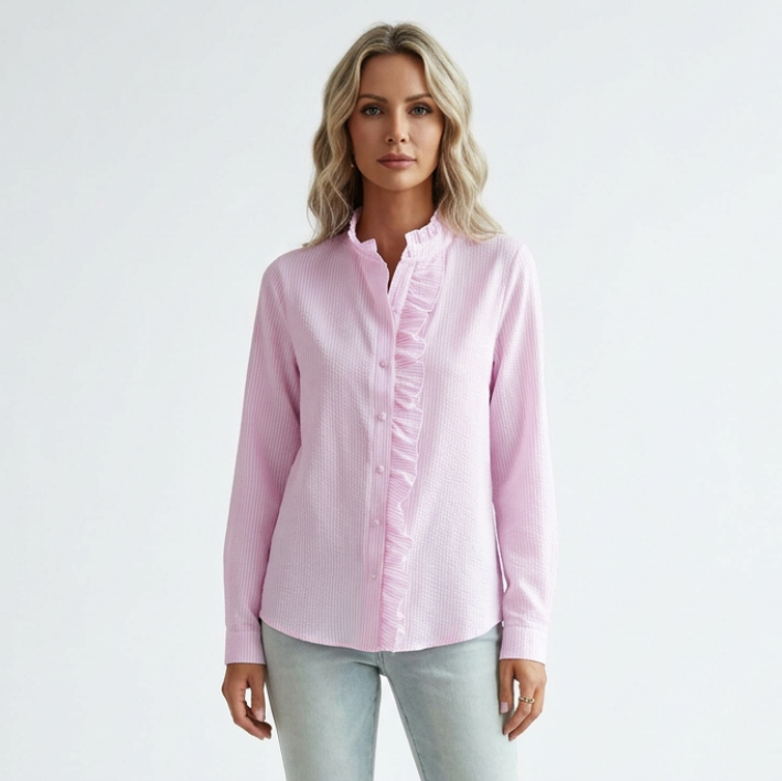 Elegante Rüschenbluse, Vorderansicht