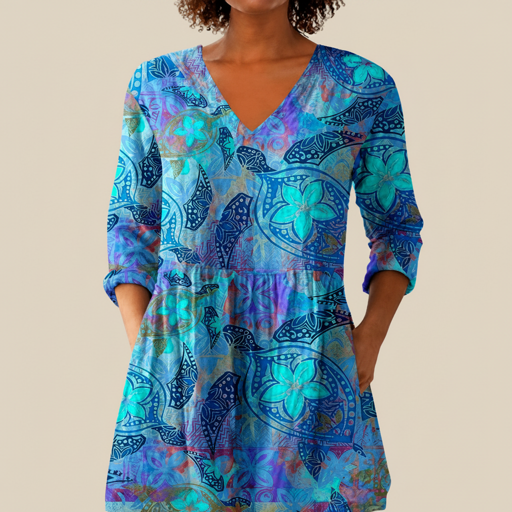 Riley | Lange Bluse mit Muster