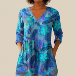 Riley | Lange Bluse mit Muster