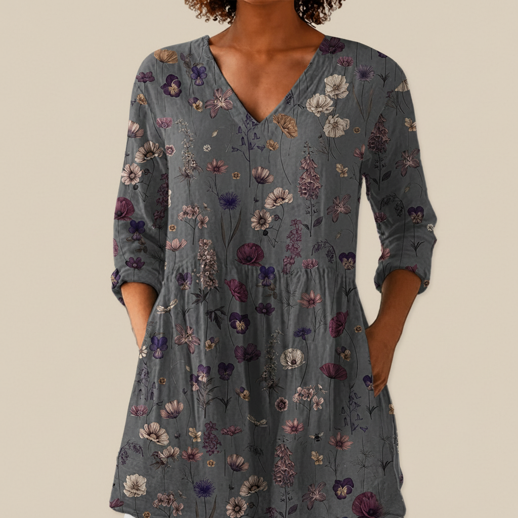 Kira | Lange Bluse mit Muster