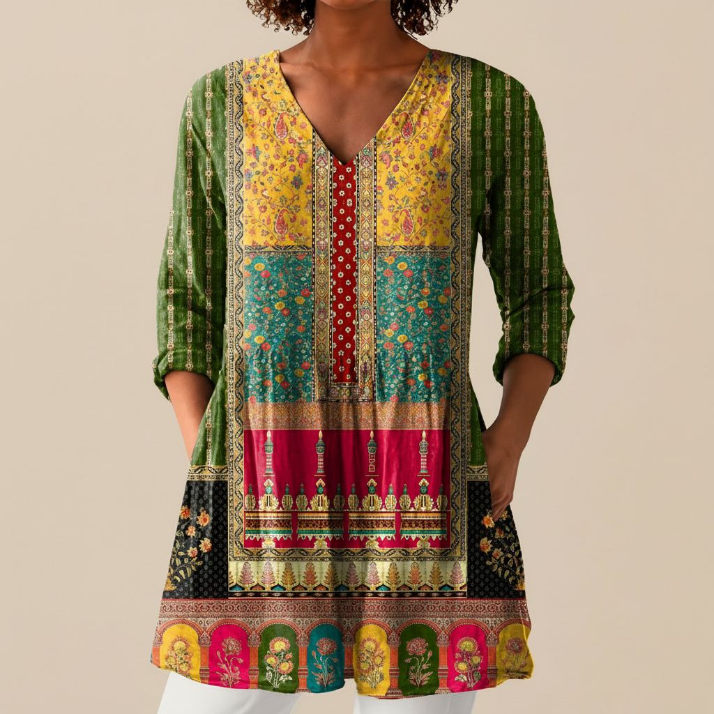 Nyla | Lange Bluse mit Muster