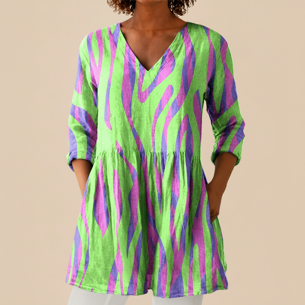 Mira | Lange Bluse mit Muster