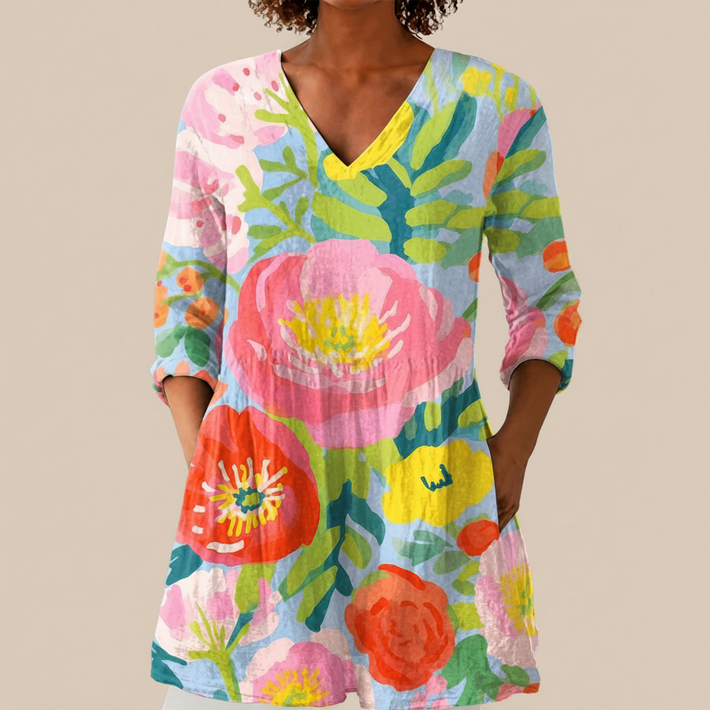 Ayra | Lange Bluse mit Muster