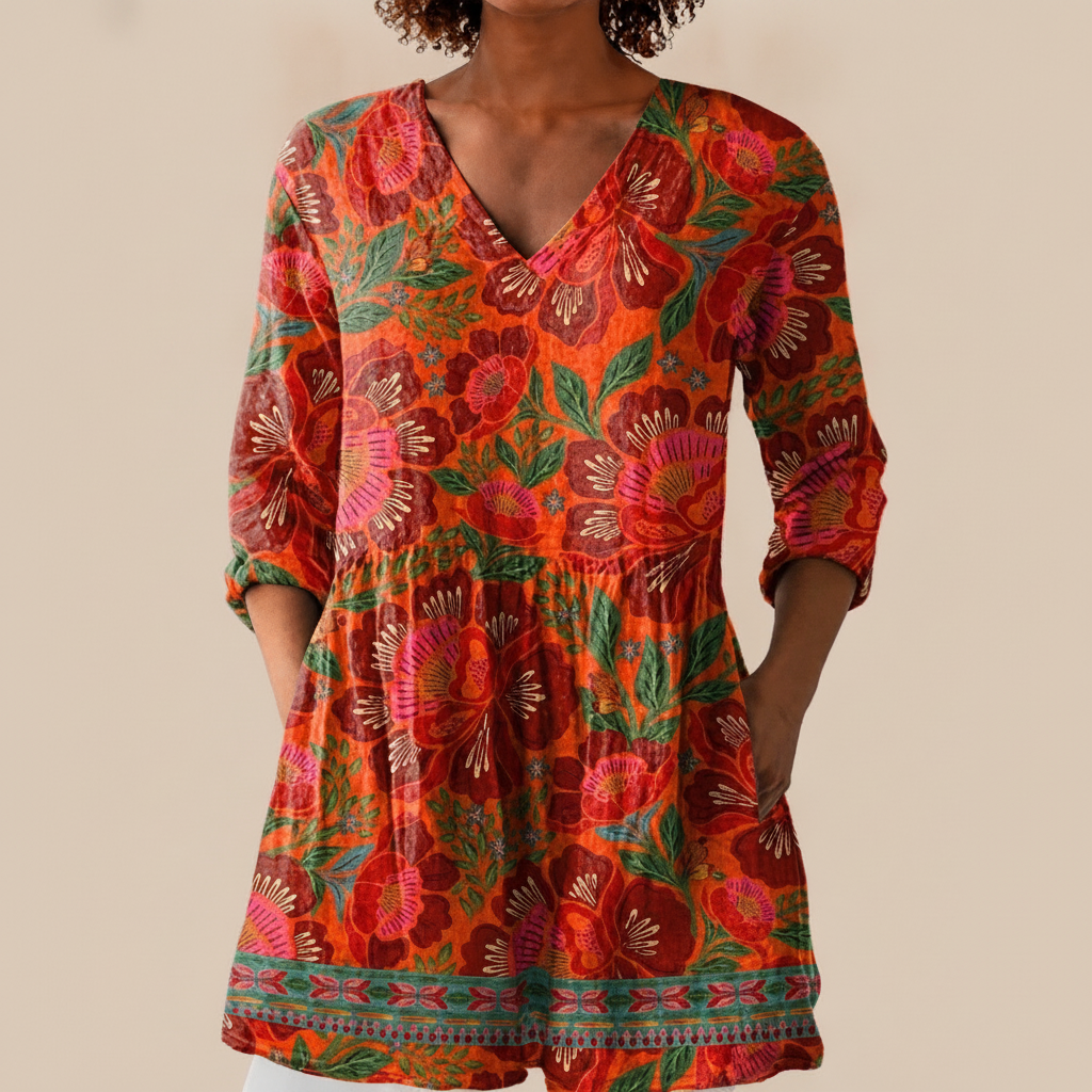 Kaia | Lange Bluse mit Muster