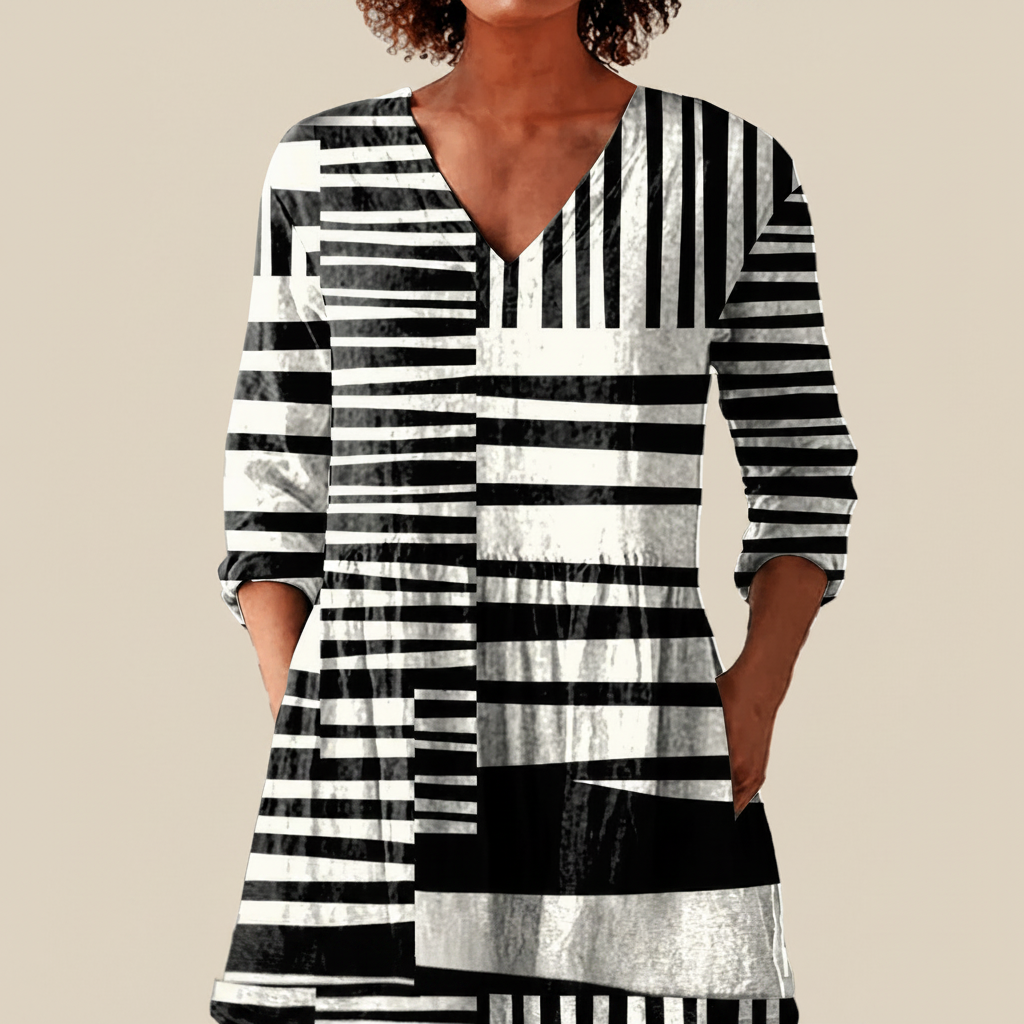 Quinn | Lange Bluse mit Muster