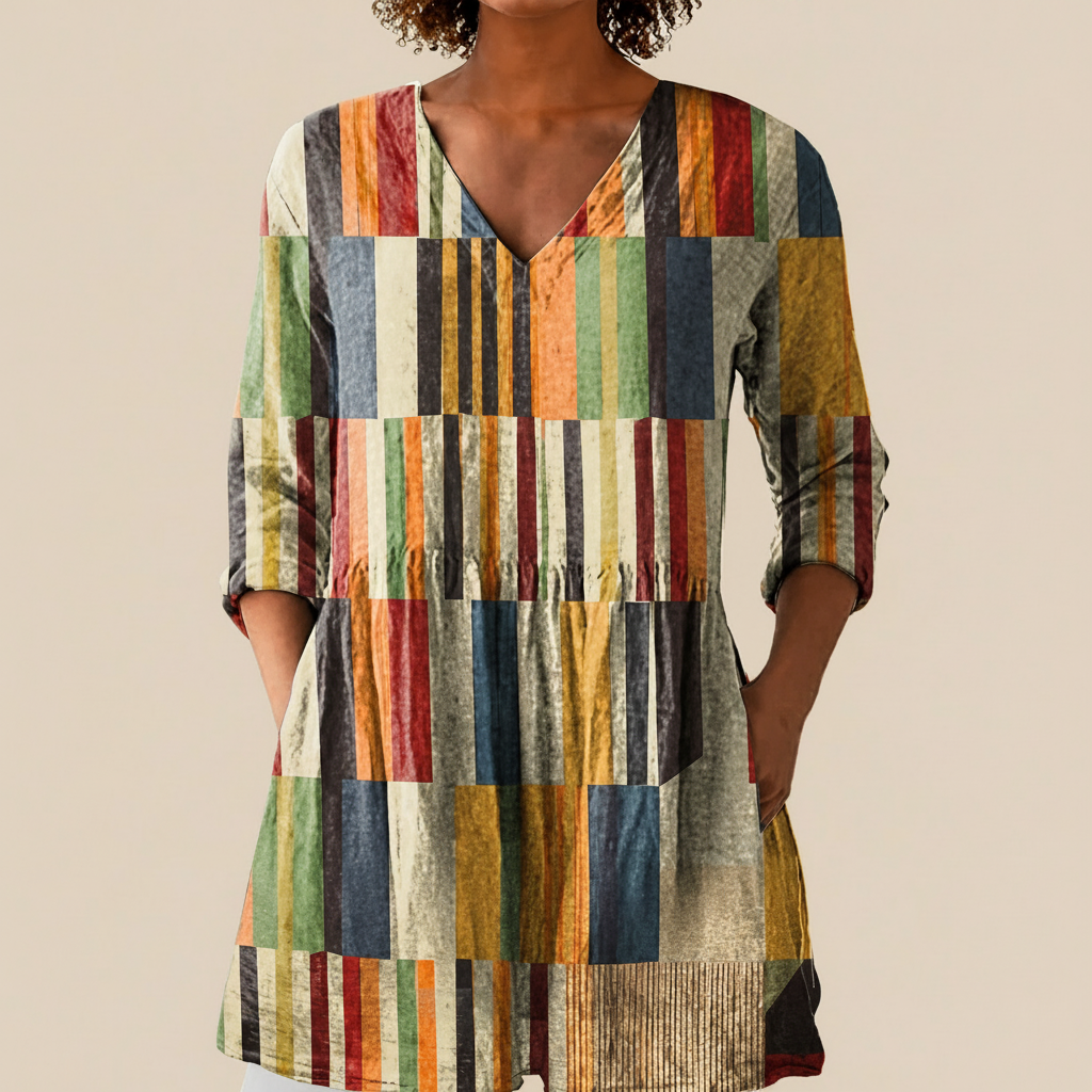 Avery | Lange Bluse mit Muster