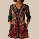 Mila | Lange Bluse mit Muster
