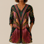 Mila | Lange Bluse mit Muster