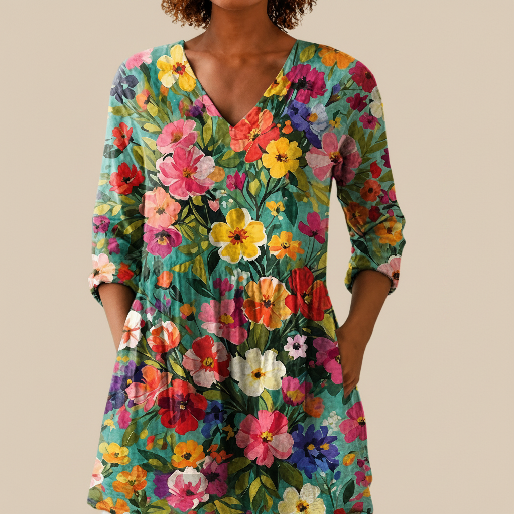 Keira | Lange Bluse mit Muster