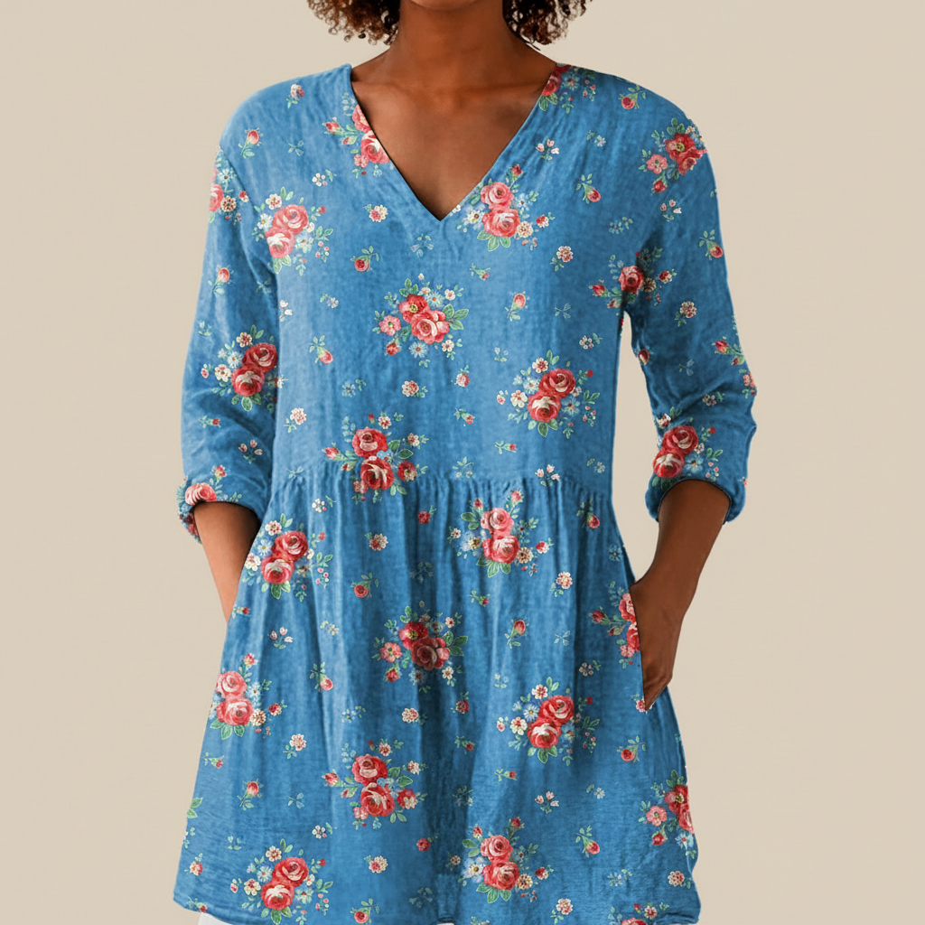 Ayla | Lange Bluse mit Muster