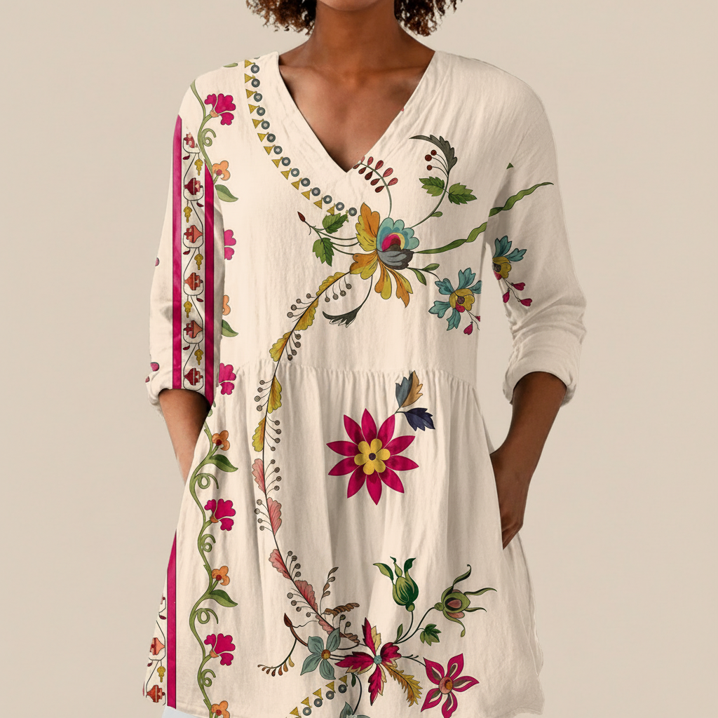 Aria | Lange Bluse mit Muster