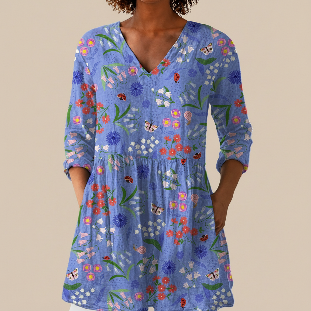 Amelie | Lange Bluse mit Muster