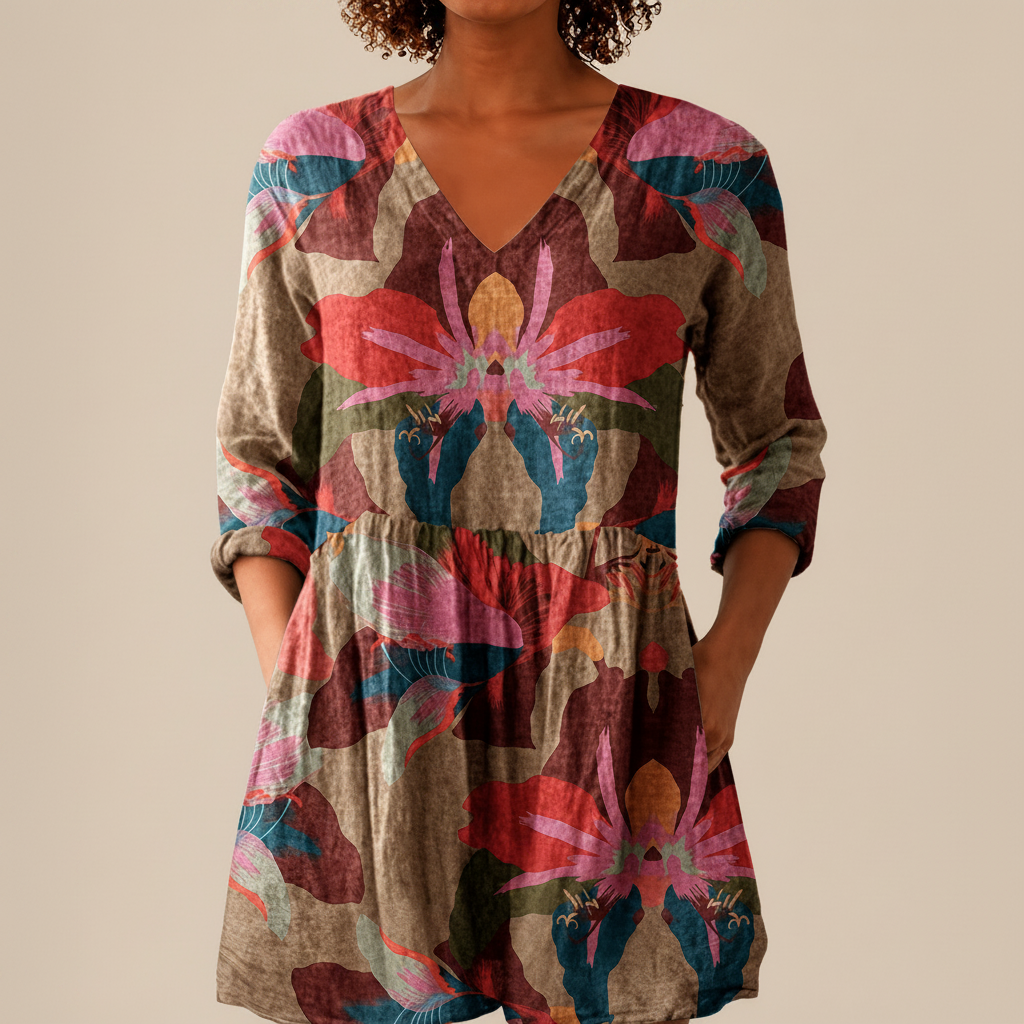 Alina | Lange Bluse mit Muster