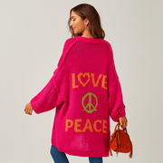 Frieda | Strickjacke mit Peace-Motiv