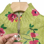 Elke Grüne Strickjacke mit Blumenmuster, Detailansicht
