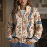 Sabine Strickjacke mit Rosenrankenmuster, Vorderansicht